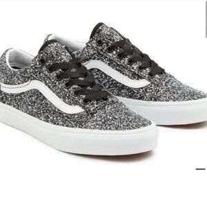 Vans Ward Low Top Sneakers Black White Speckle Size 7 Y2K Skater Streetwear